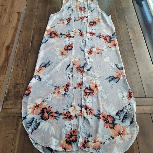 143 Story Floral Sleeveless Longline Open Front Kimono Cardigan size S - Picture 1 of 4